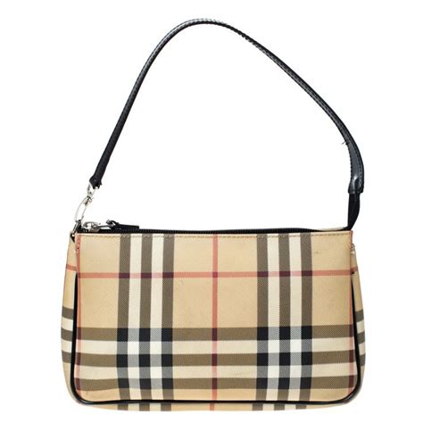 burberry beige house check pvc pochette shoulder bag